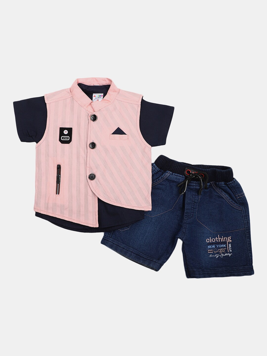 

V-Mart Infant Kids Pure Cotton T-shirt with Shorts, Pink