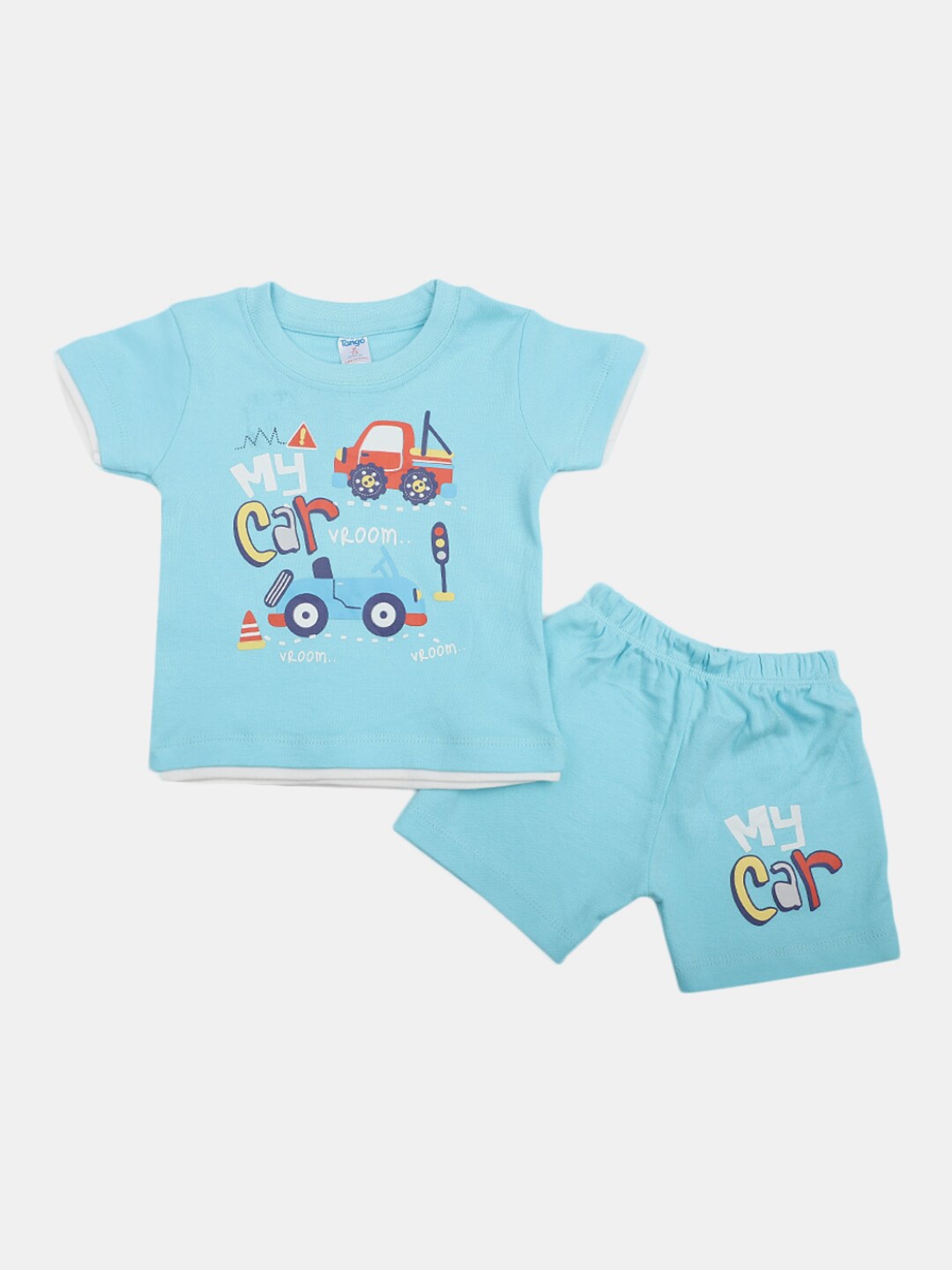 

V-Mart Infant Kids Printed Pure Cotton T-shirt with Shorts, Blue