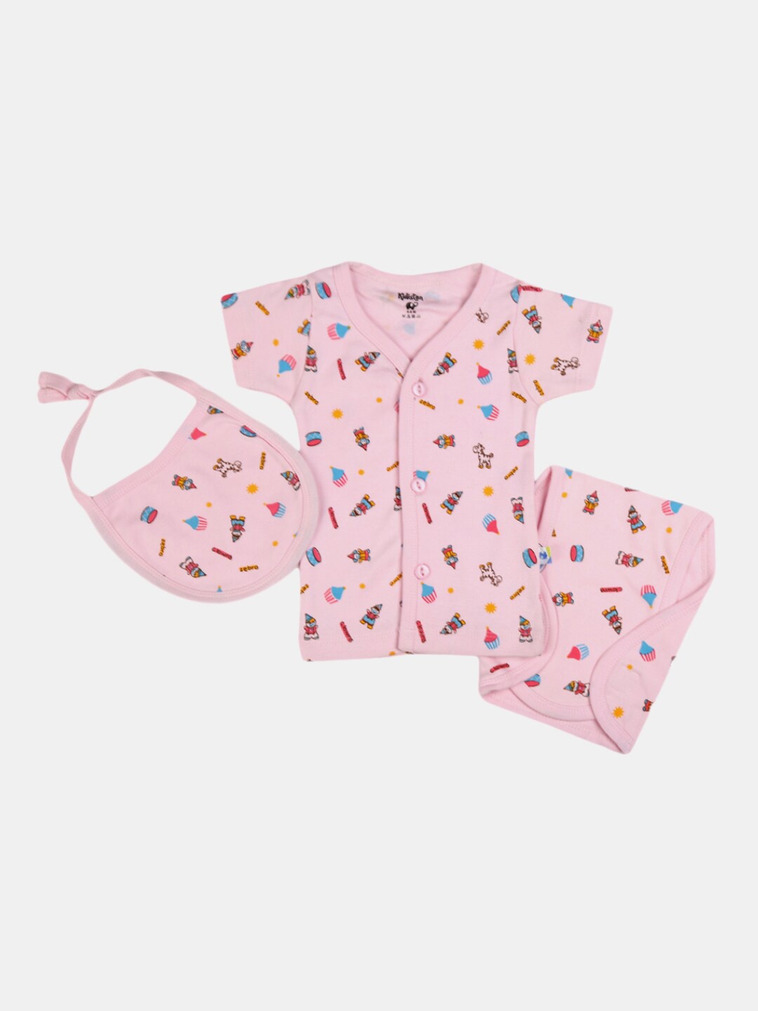 

V-Mart Infant Kids Printed Pure Cotton T-shirt with Shorts, Pink