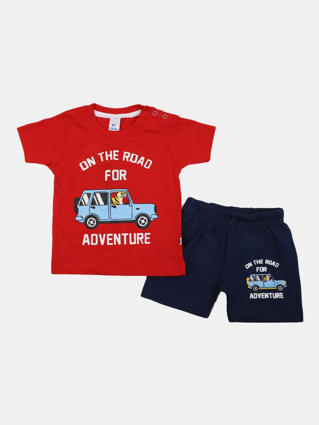 

V-Mart Infants Printed Pure Cotton T-shirt With Shorts, Red