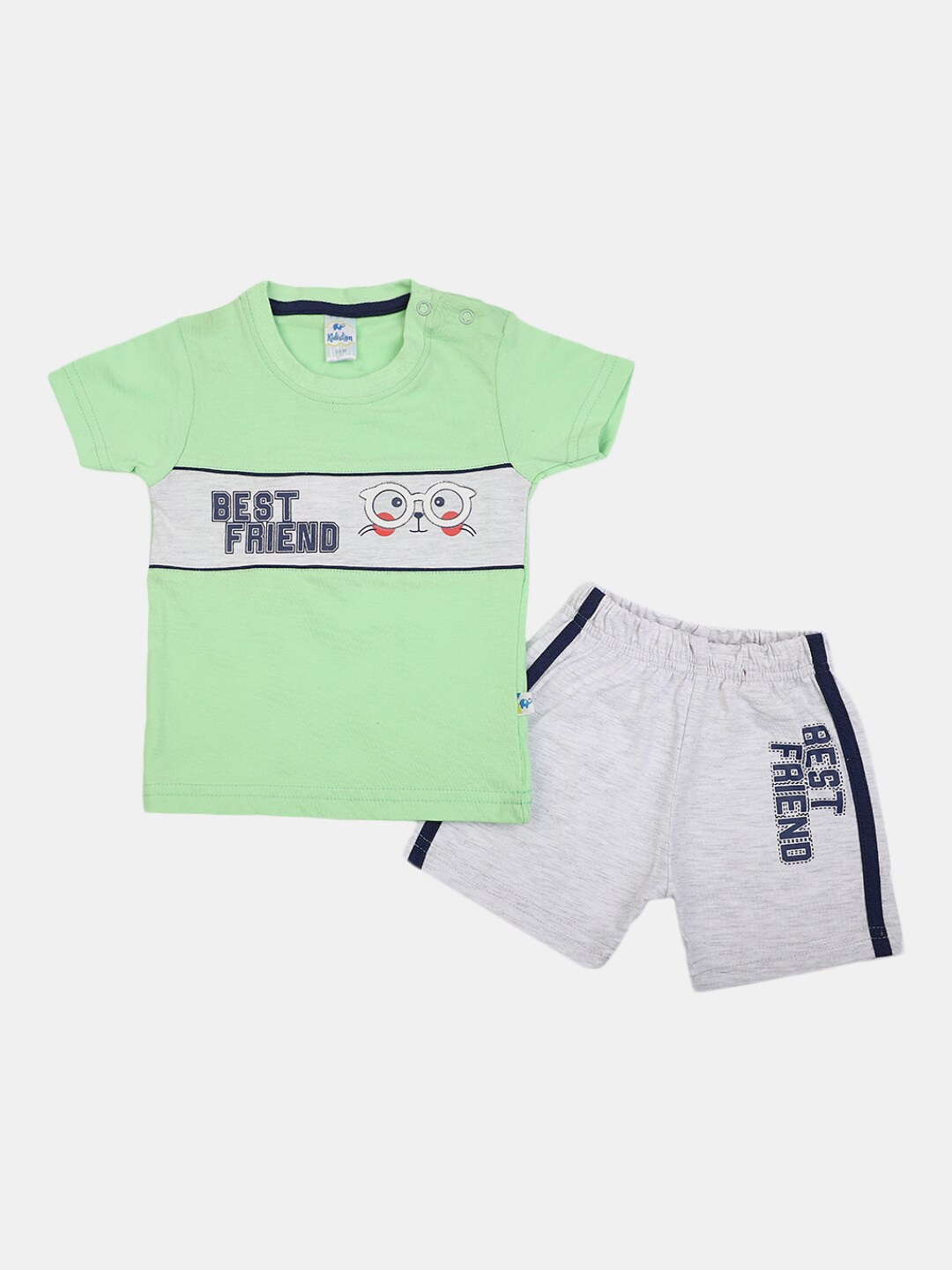 

V-Mart Infant Kids Printed Pure Cotton Shirt With Shorts, Green