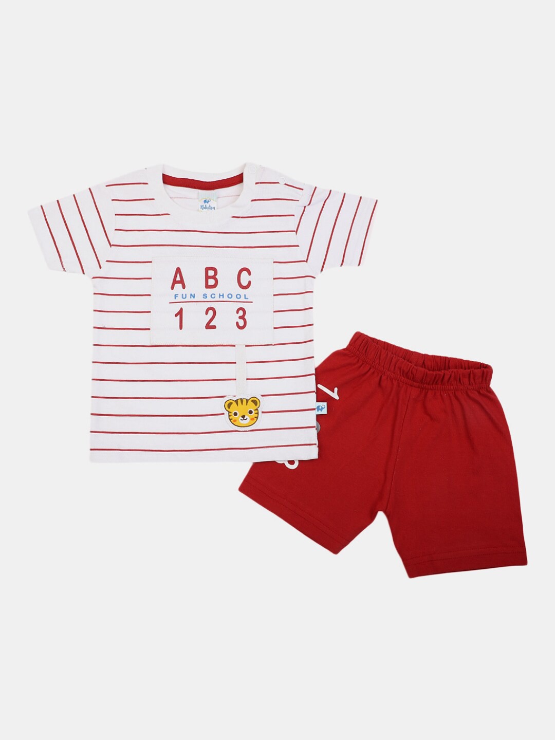 

V-Mart Infant Kids Printed Pure Cotton T-shirt With Shorts, White
