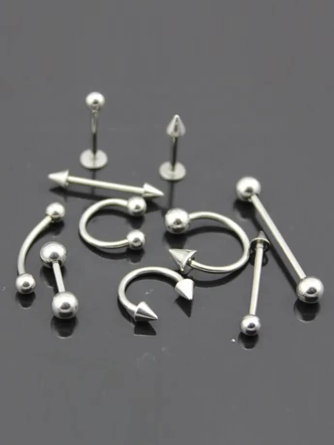 

MEENAZ Pack Of 12 Silver-Plated Contemporary Studs Earrings