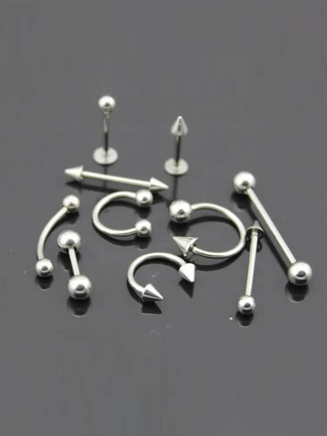 

MEENAZ Pack Of 12 Silver-Plated Contemporary Studs Earrings