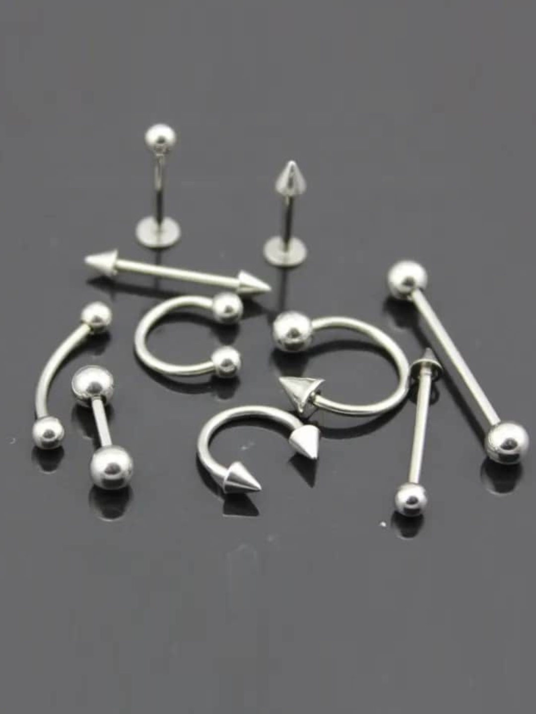 

MEENAZ Pack Of 12 Silver-Plated Contemporary Studs Earrings