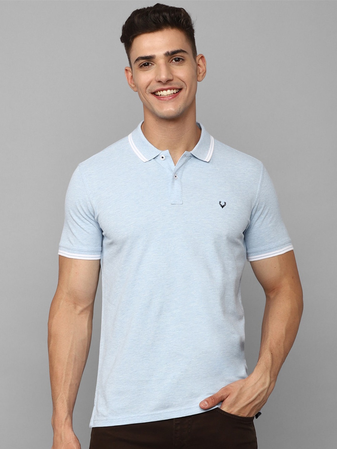 

Allen Solly Polo Collar Pure Cotton T-shirt, Blue