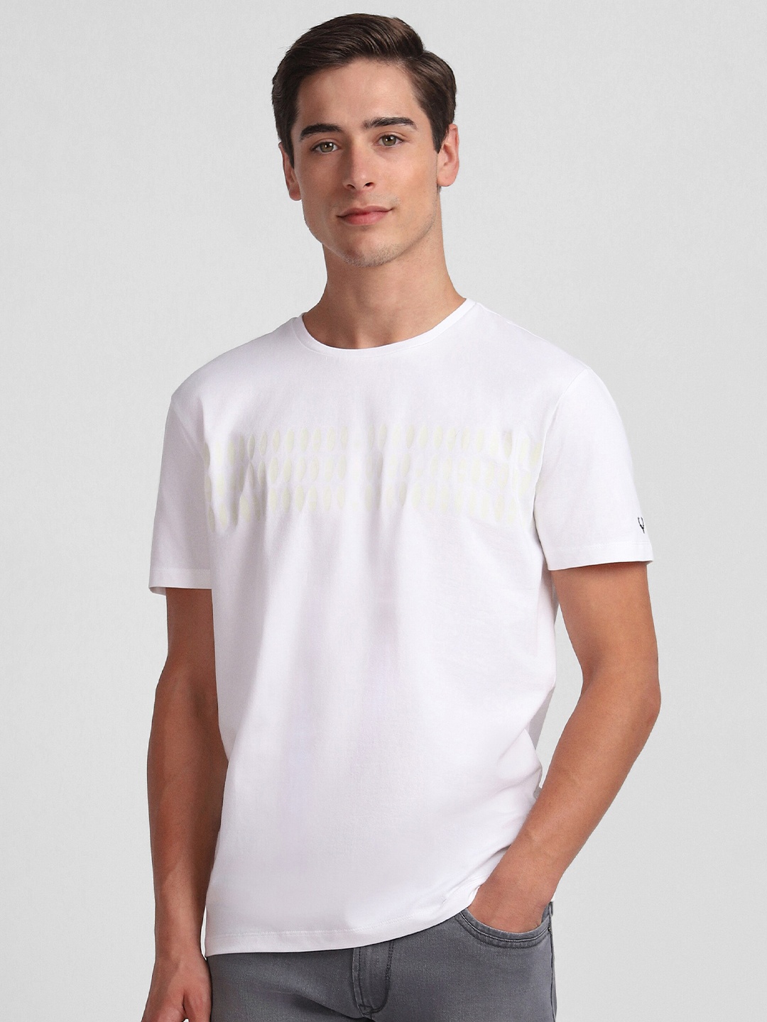 

Allen Solly Tribe Round Neck Cotton T-Shirt, White