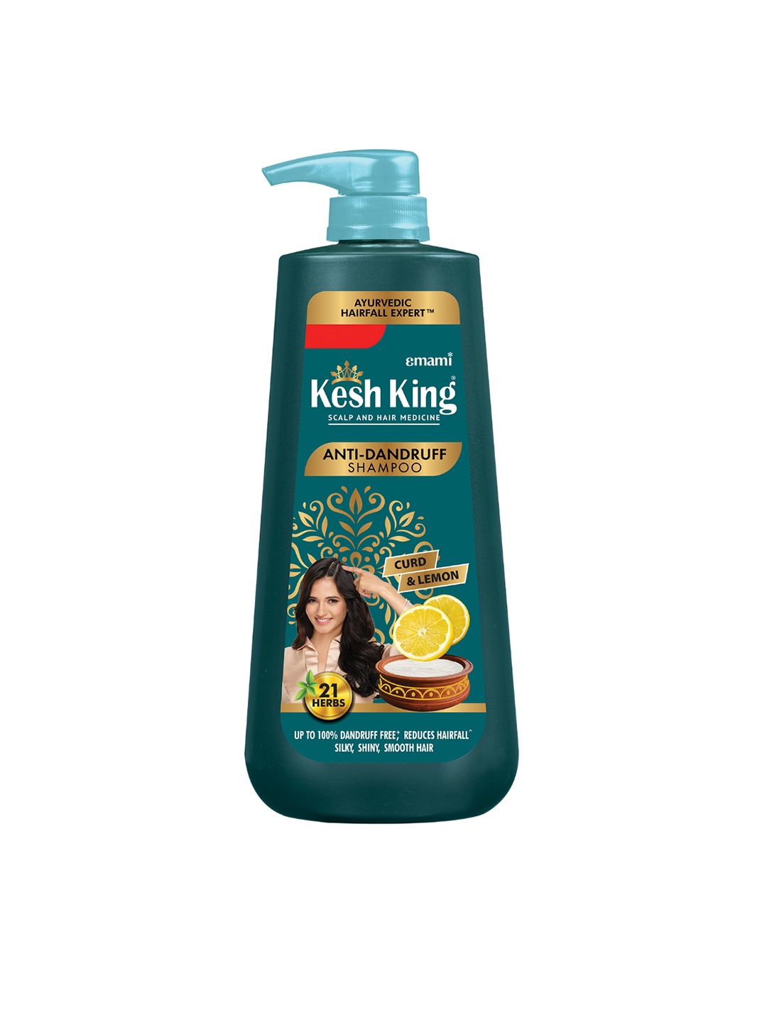 

Kesh King Ayurvedic Anti-Dandruff Shampoo for Itchy Scalp with 21 Herb, Curd & Lemon-600ml, Green