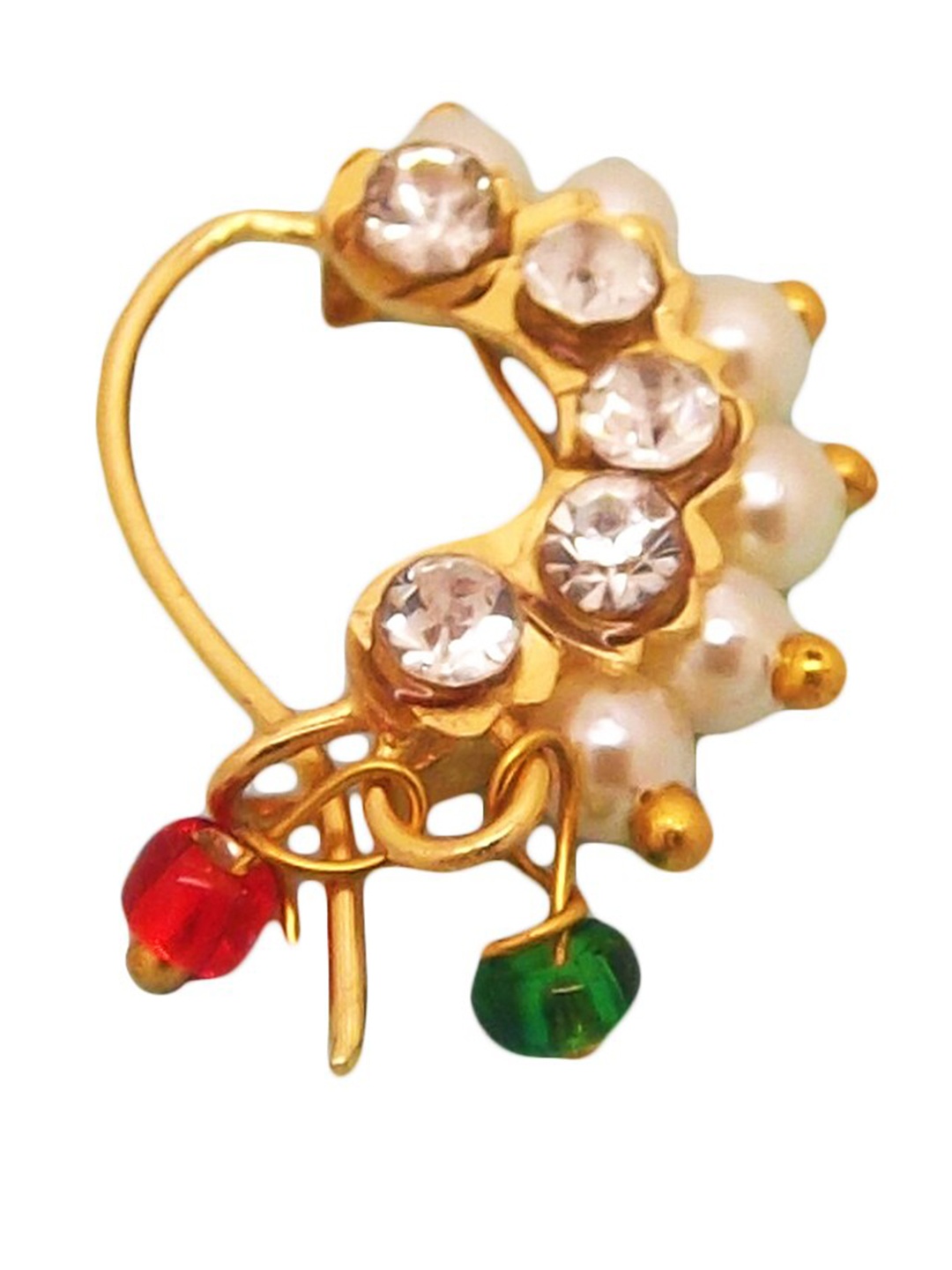 

FEMMIBELLA Gold-Plated Stone Studded Nosepin