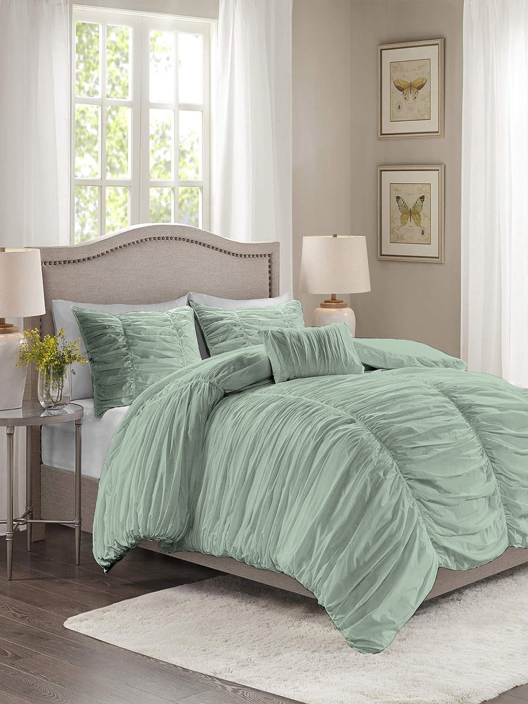 

THE WHITE MOSS Sea Green Microfiber AC Room 600 GSM Double Bed Comforter