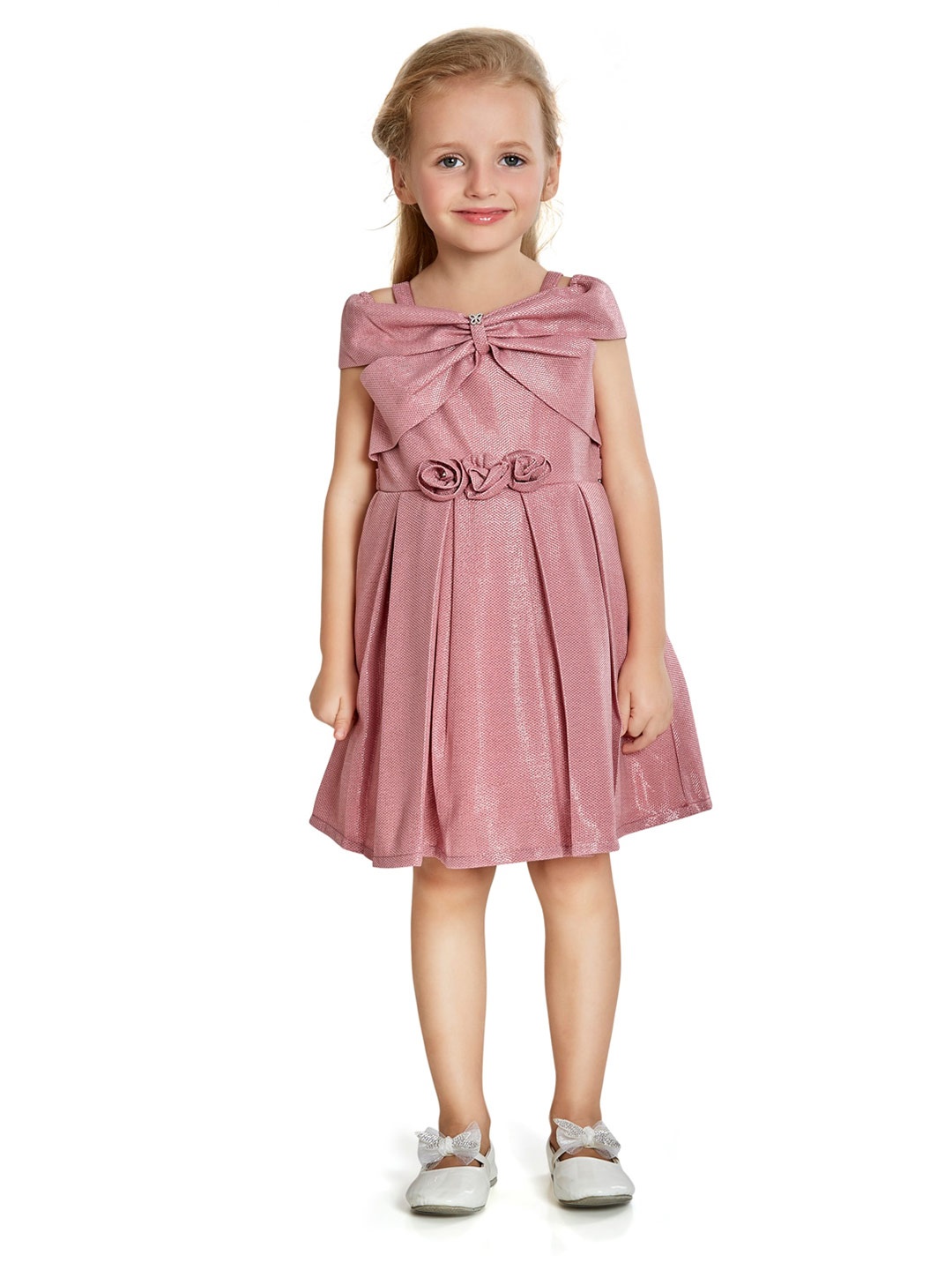 

Peppermint Girls Bow Detailed Fit & Flare Dress, Pink