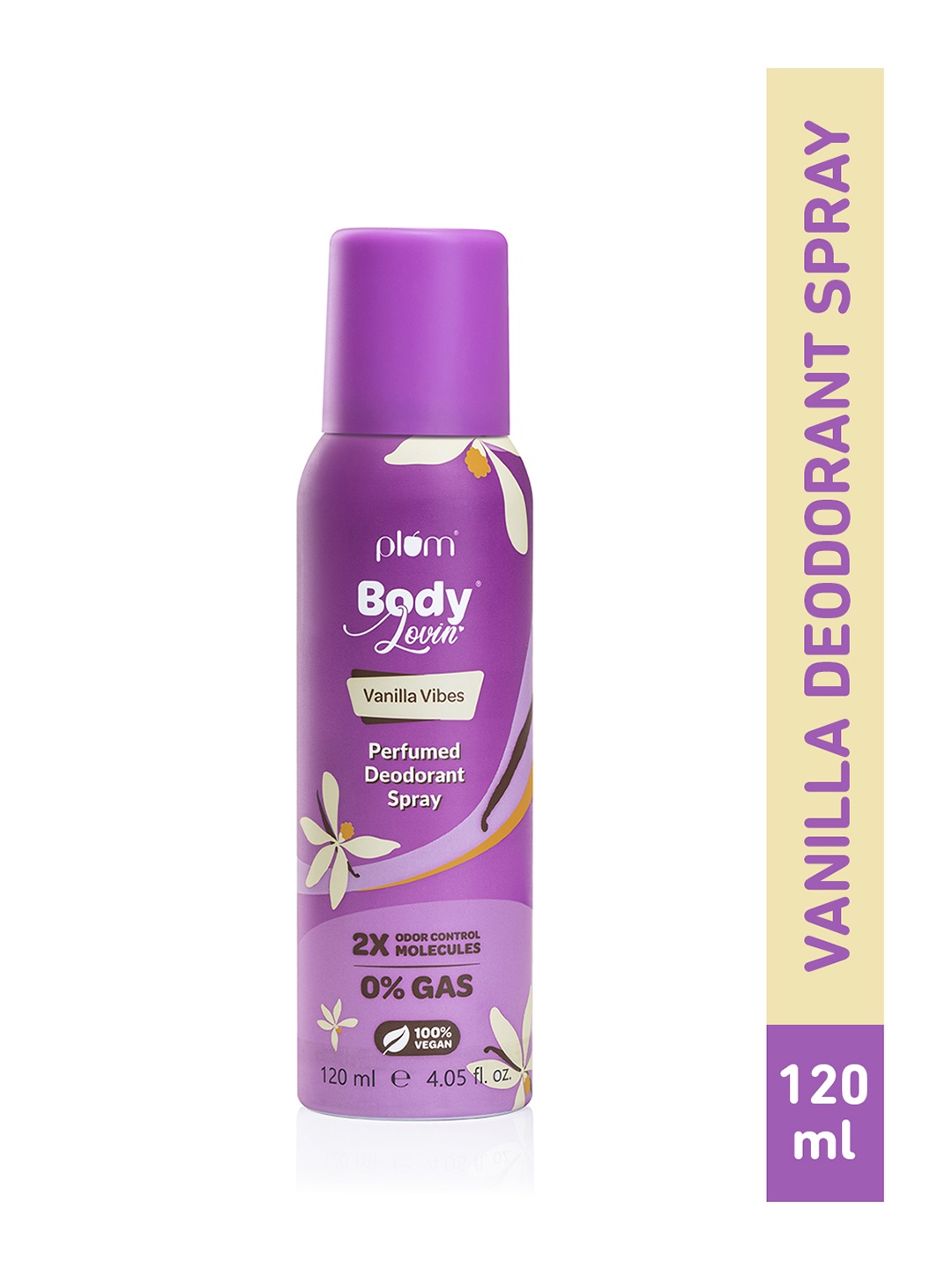 

Plum Women BodyLovin Vanilla Vibes 0% Gas Perfumed Deodorant Spray - 120 ml, Purple