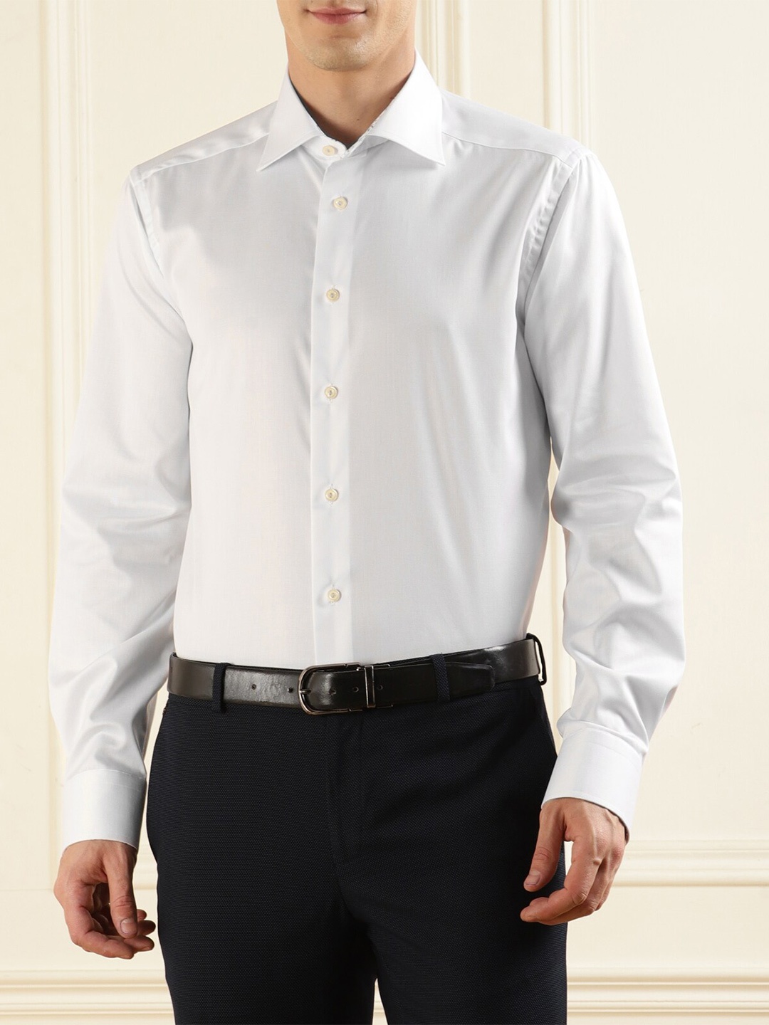 

Eton Spread Collar Slim Fit Opaque Casual Cotton Shirt, White