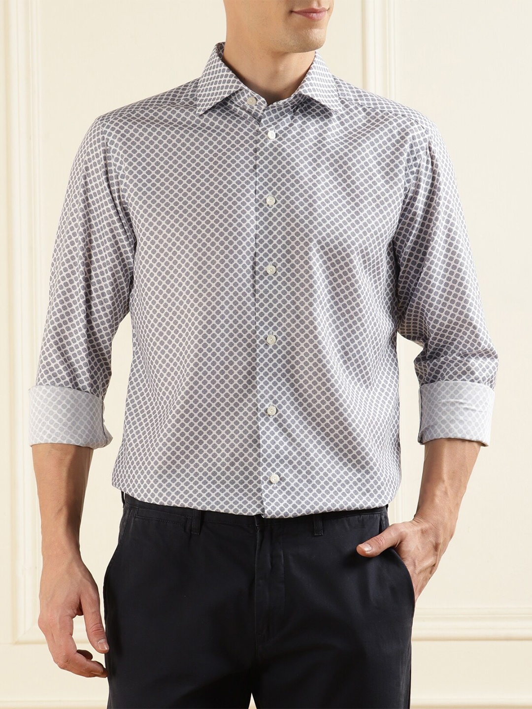 

Eton Slim Fit Geometric Printed Cotton Casual Shirt, Blue