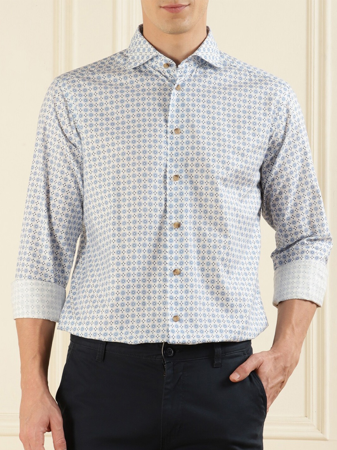 

Eton Slim Fit Floral Printed Cotton Casual Shirt, Blue