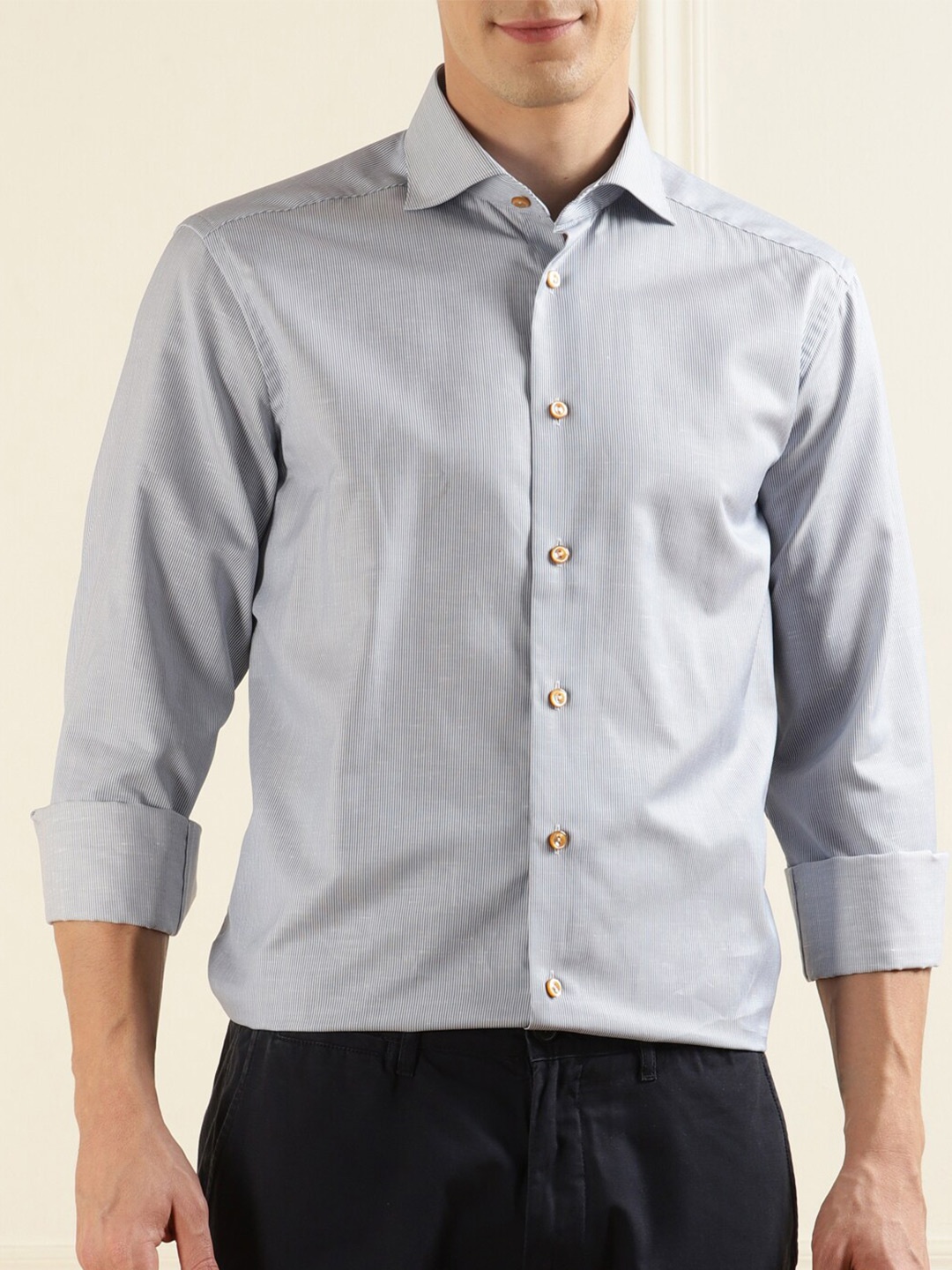 

Eton Striped Cotton Casual Shirt, Navy blue
