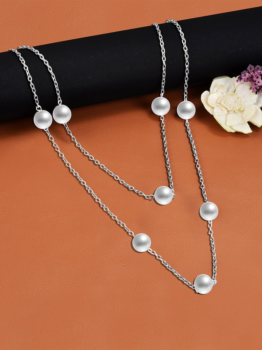 

Mikado Silver-Plated Beaded Layered Chain