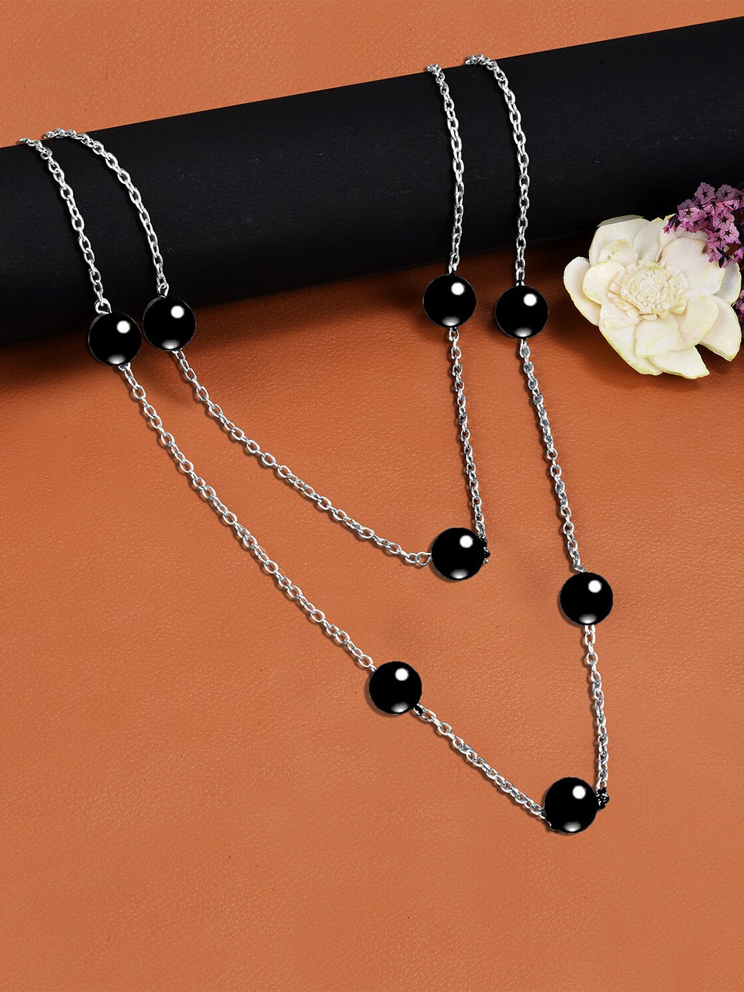 

Mikado Minimal Beaded Layered Chain, Black