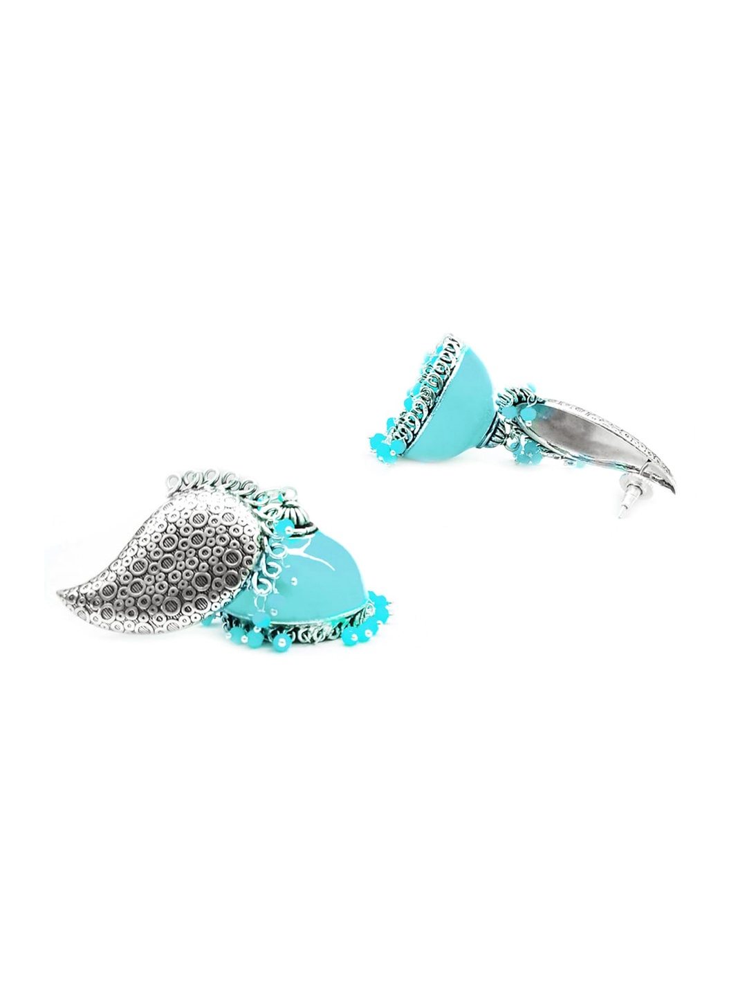 

OOMPH Dome Shaped Jhumkas Earrings, Blue