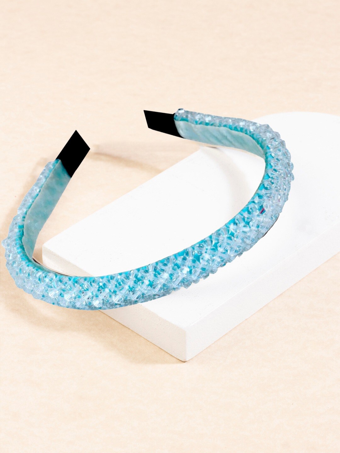 

OOMPH Crystal Studded Embellished Hairband, Blue