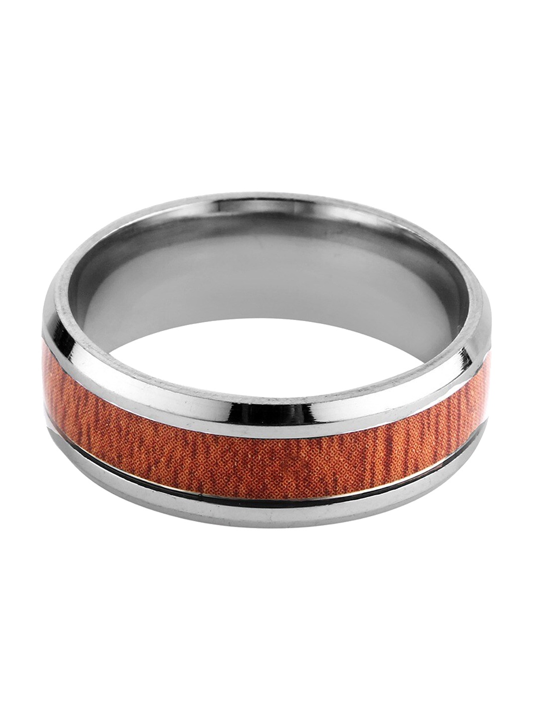 

OOMPH Men Rosewood Broad Finger Ring, Silver