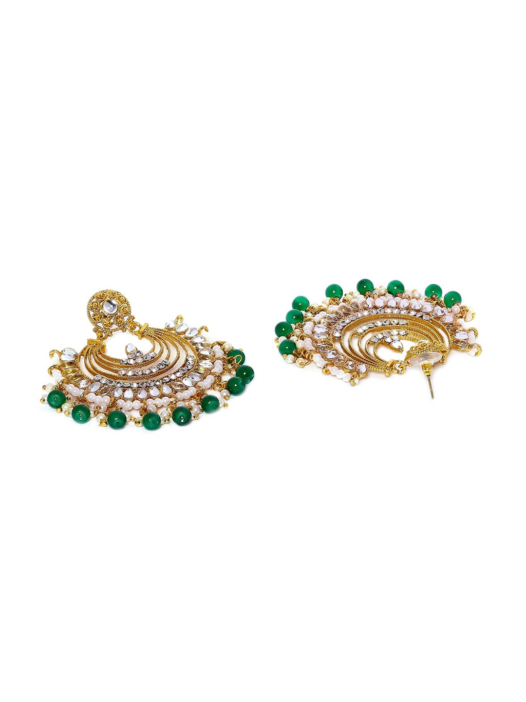 

OOMPH Beads & Kundan Chandbalis, Gold