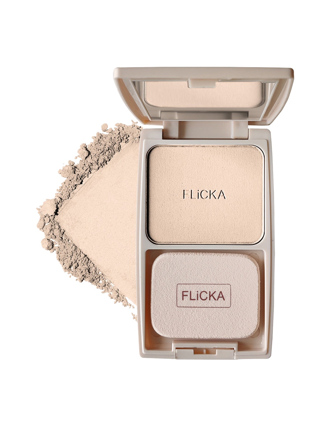 

FLiCKA Dap & Dance Weightless & Waterproof Matte Finish Pressed Compact Powder - Ivory 01, Cream