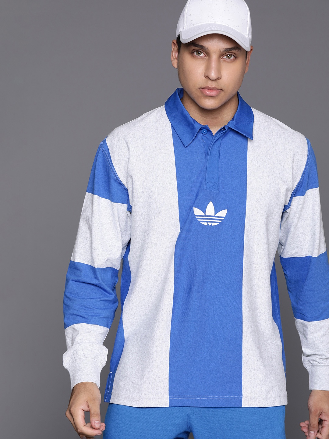 

ADIDAS Originals Men Hack Rugby Pure Cotton T-shirt, Blue