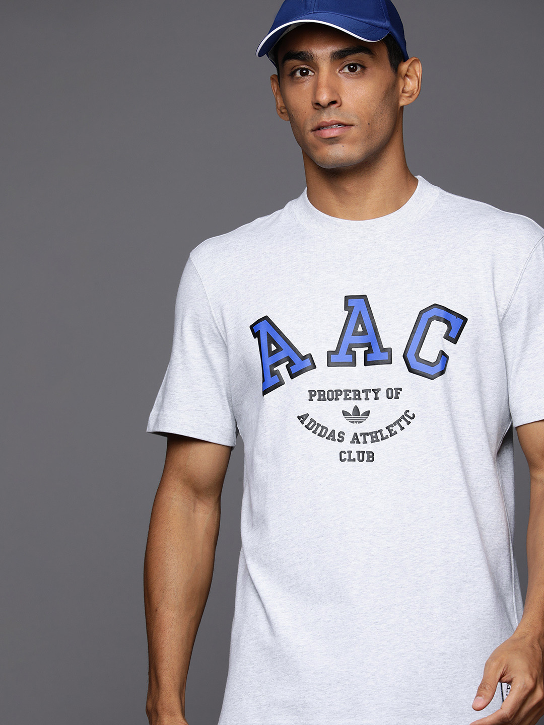 

ADIDAS Originals Typography Printed Pure Cotton Rifta Metro AAC T-shirt, Grey melange