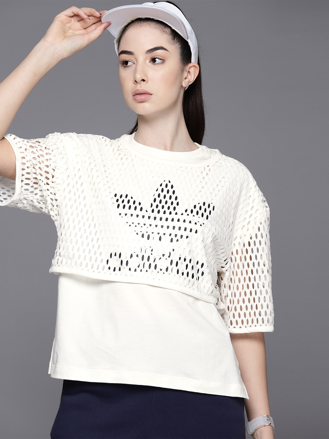 

ADIDAS Originals Big Logo Printed Pure Cotton T-shirt, White
