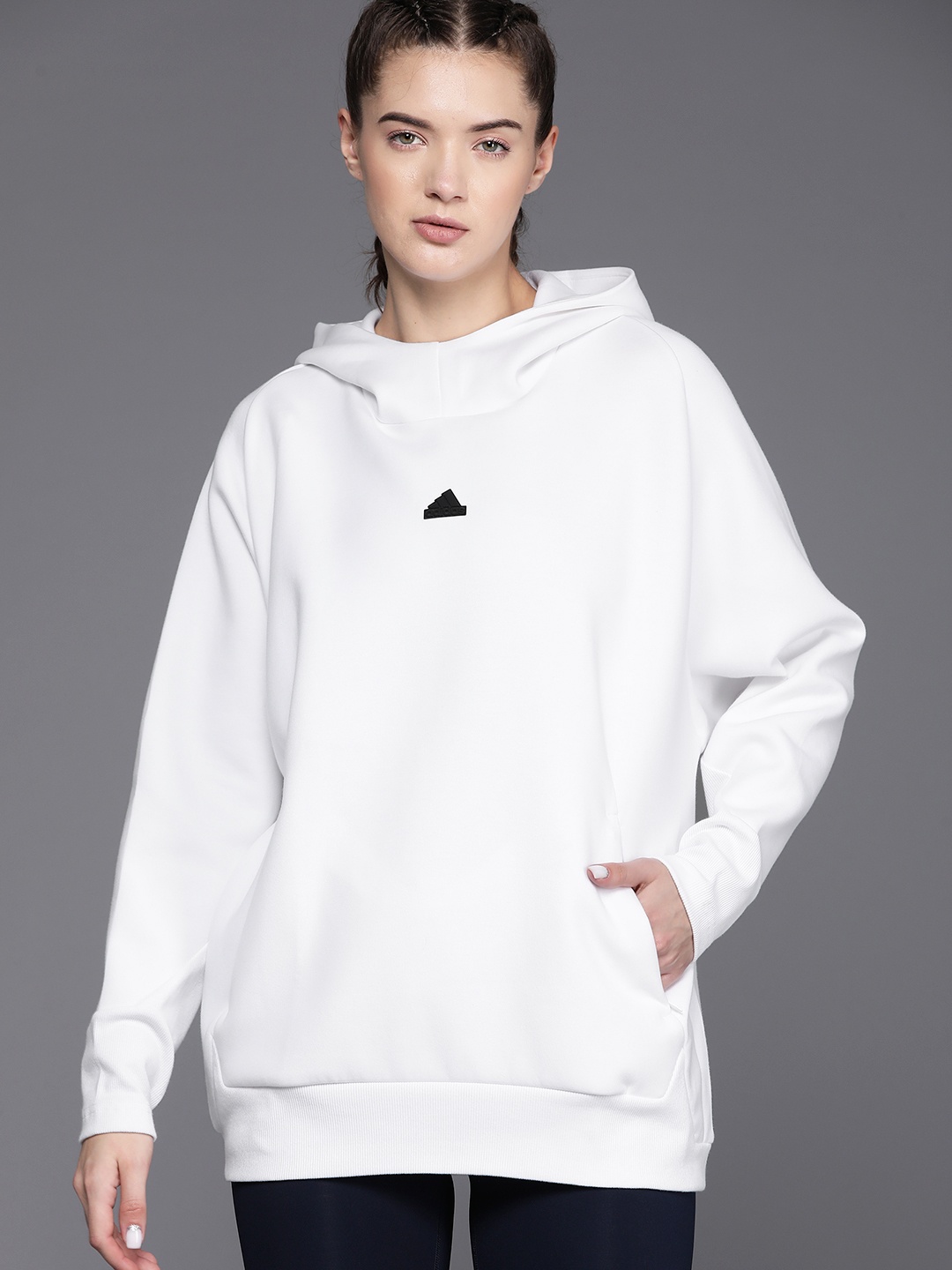 

ADIDAS Z.N.E. Loose Fit Hooded Sweatshirt, White