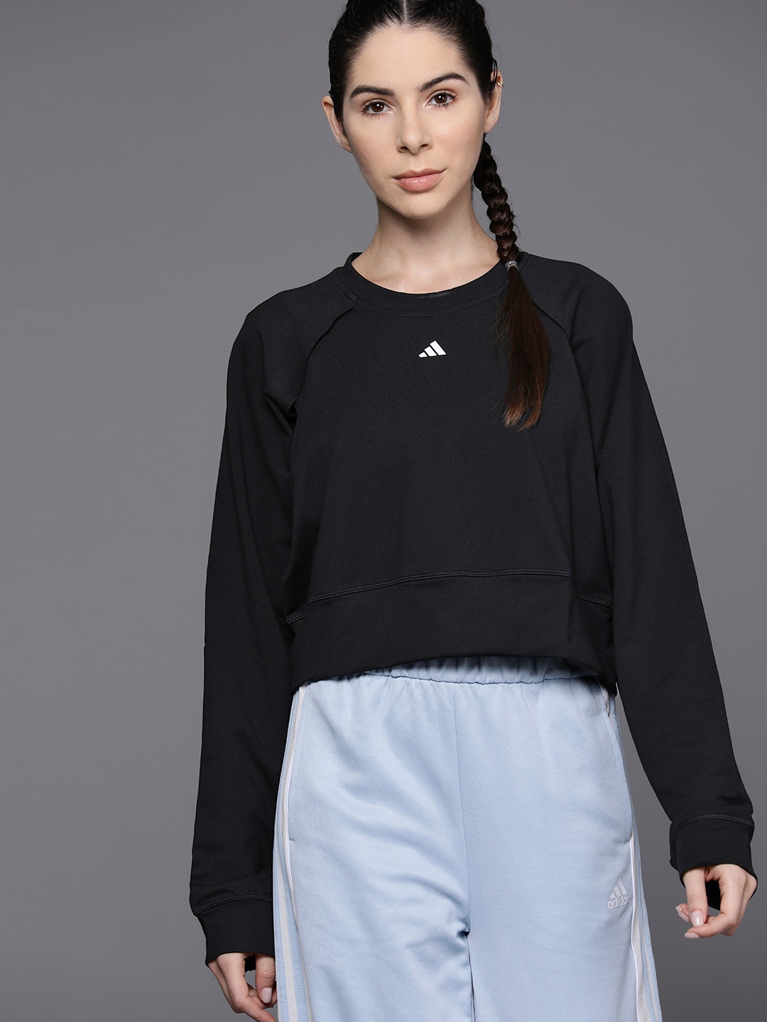 

ADIDAS Loose Fit Power Cover-Up Sweatshirt, Black
