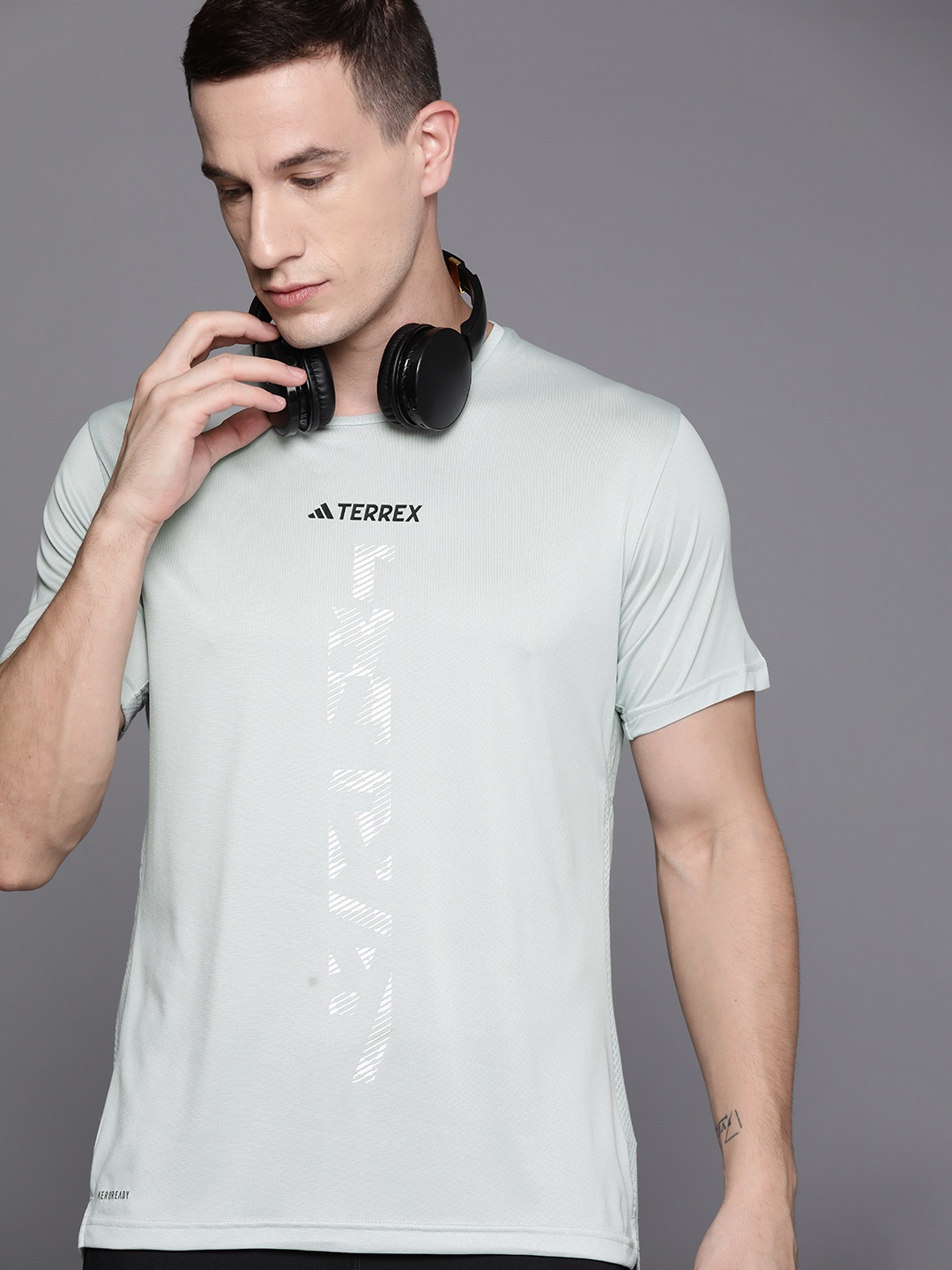 

ADIDAS Terrex Agravic Aeroready Printed Running T-shirt, Grey