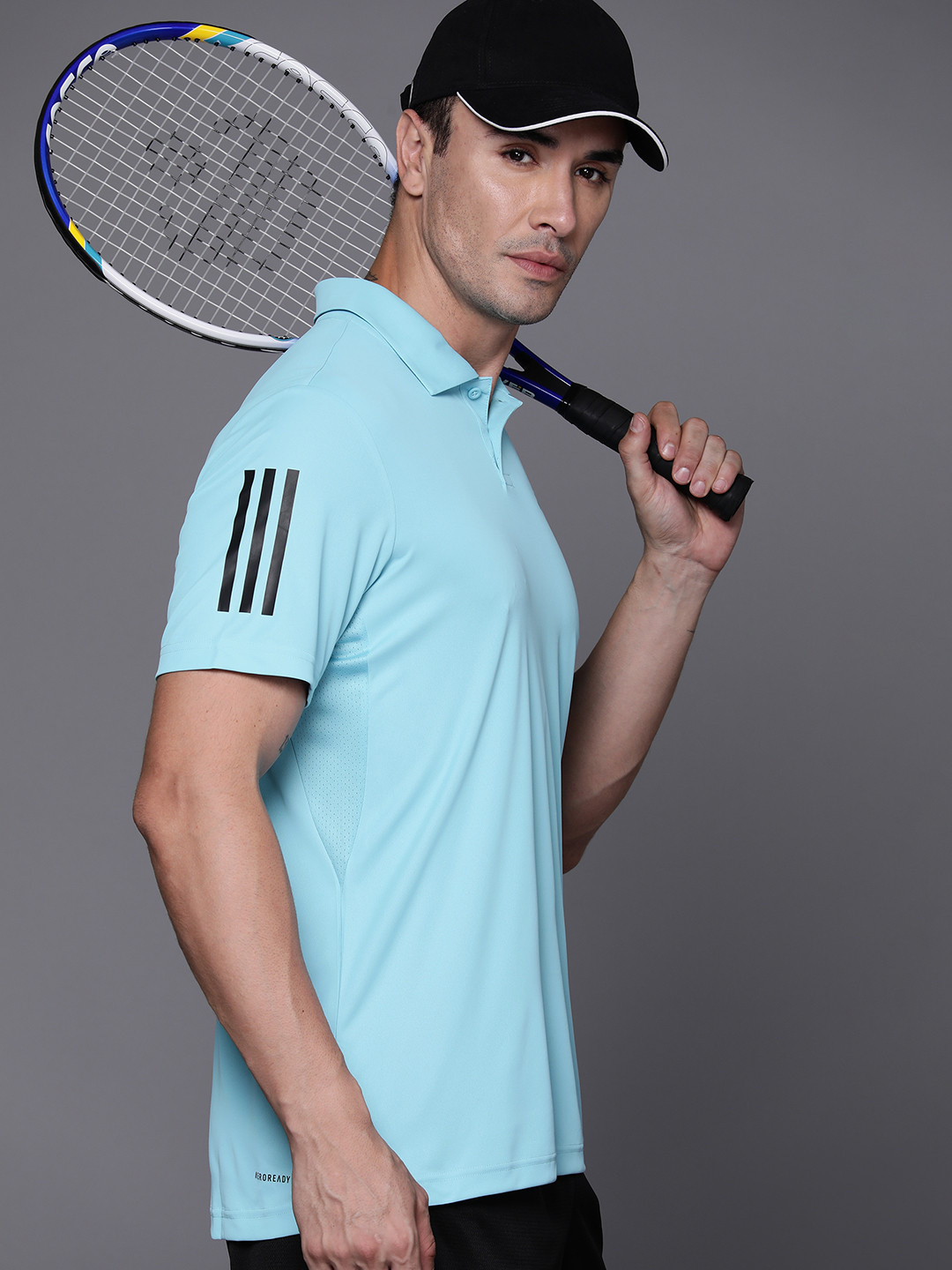 

ADIDAS Men Club 3STR Polo Collar T-shirt, Blue