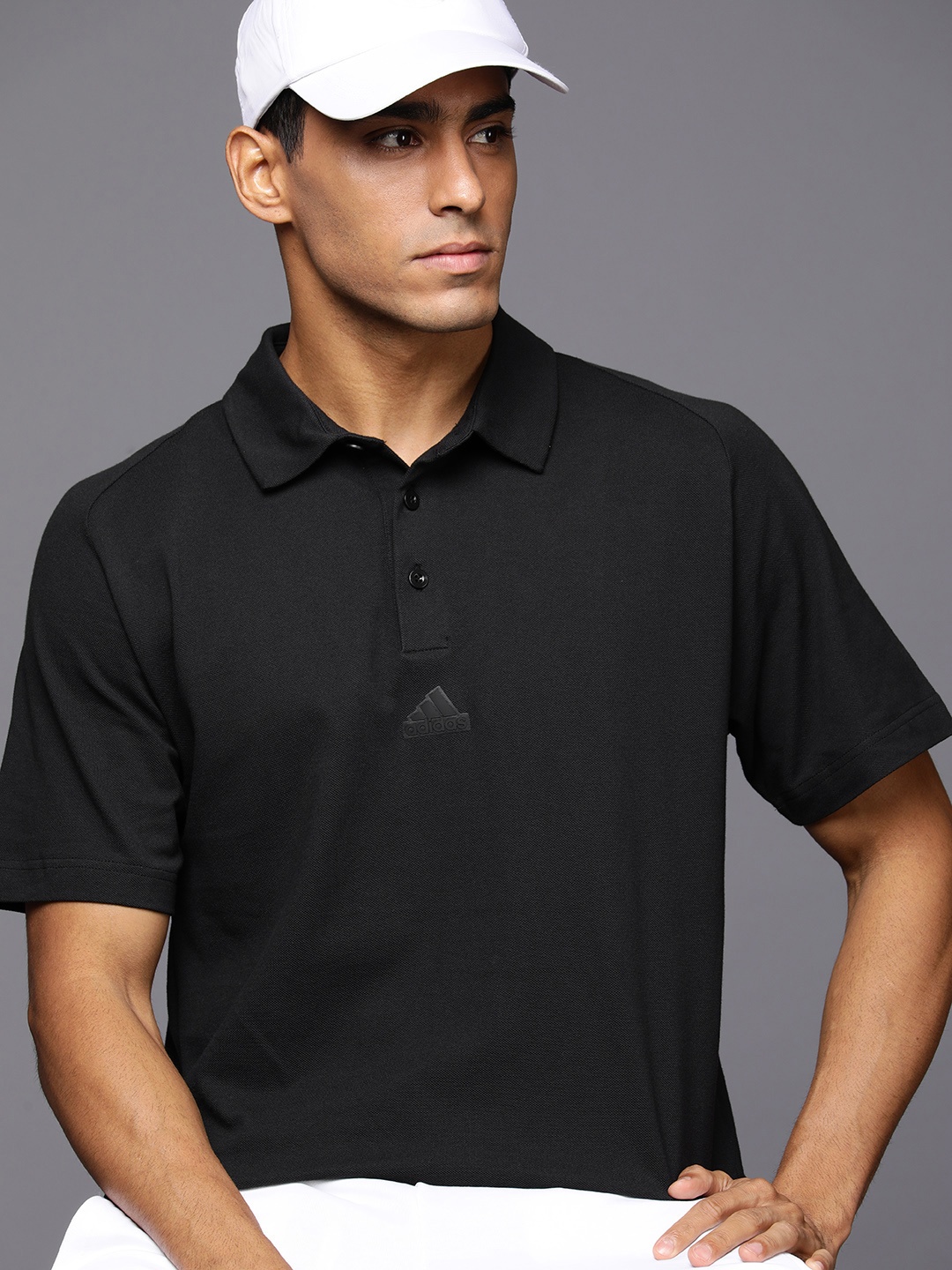

ADIDAS AEROREADY Polo Collar Sports T-shirt, Black