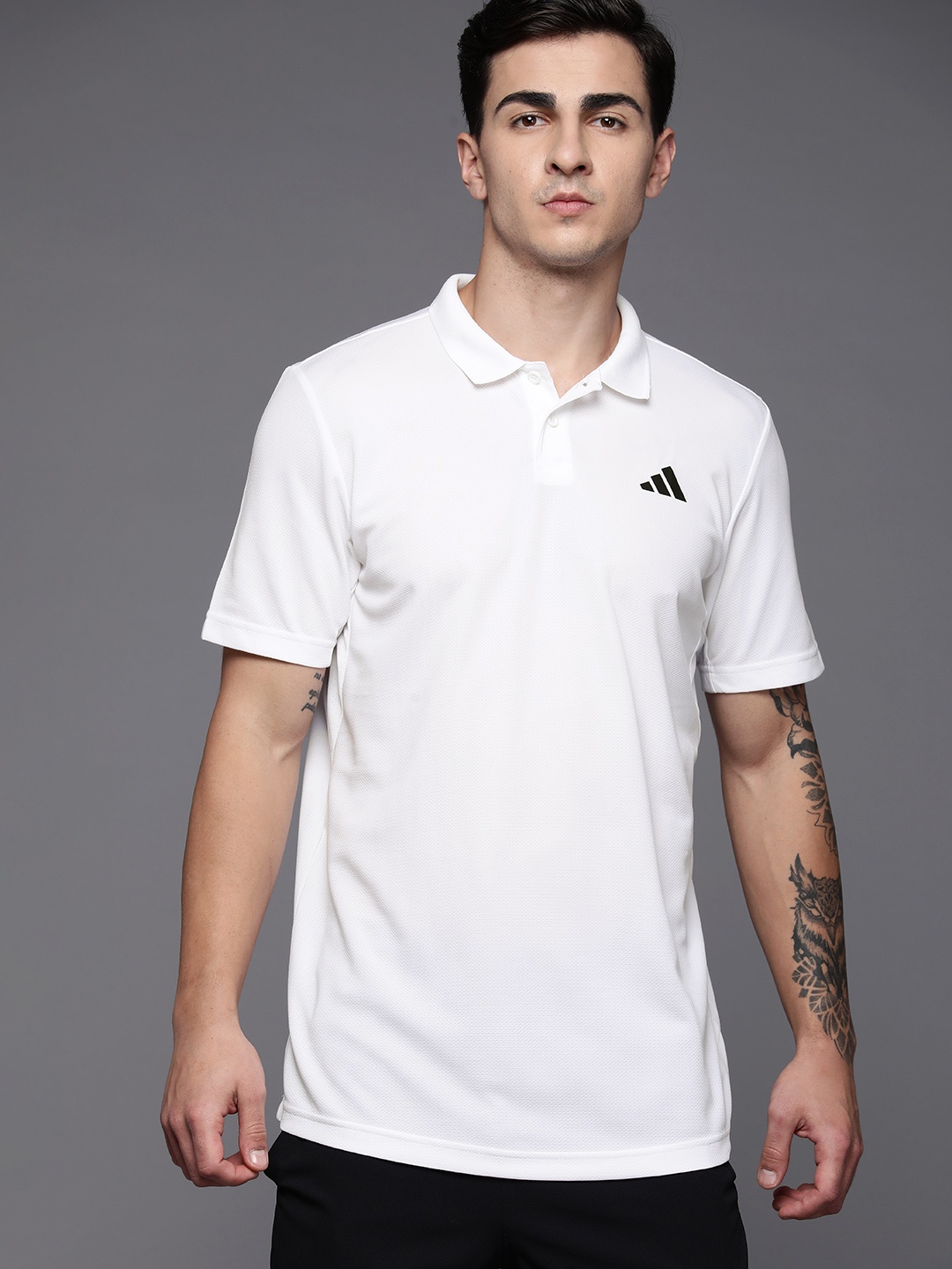 

ADIDAS Club Tennis Brand Logo Printed Polo T-shirt, White