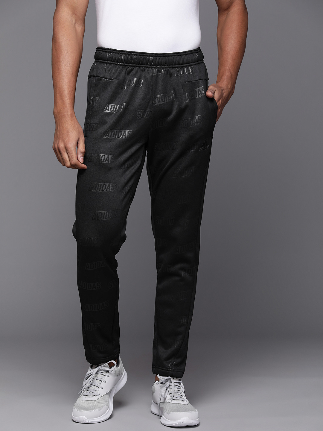 

ADIDAS Men Brand Logo PNT1 Q4 Tapered Fit Track Pants, Black
