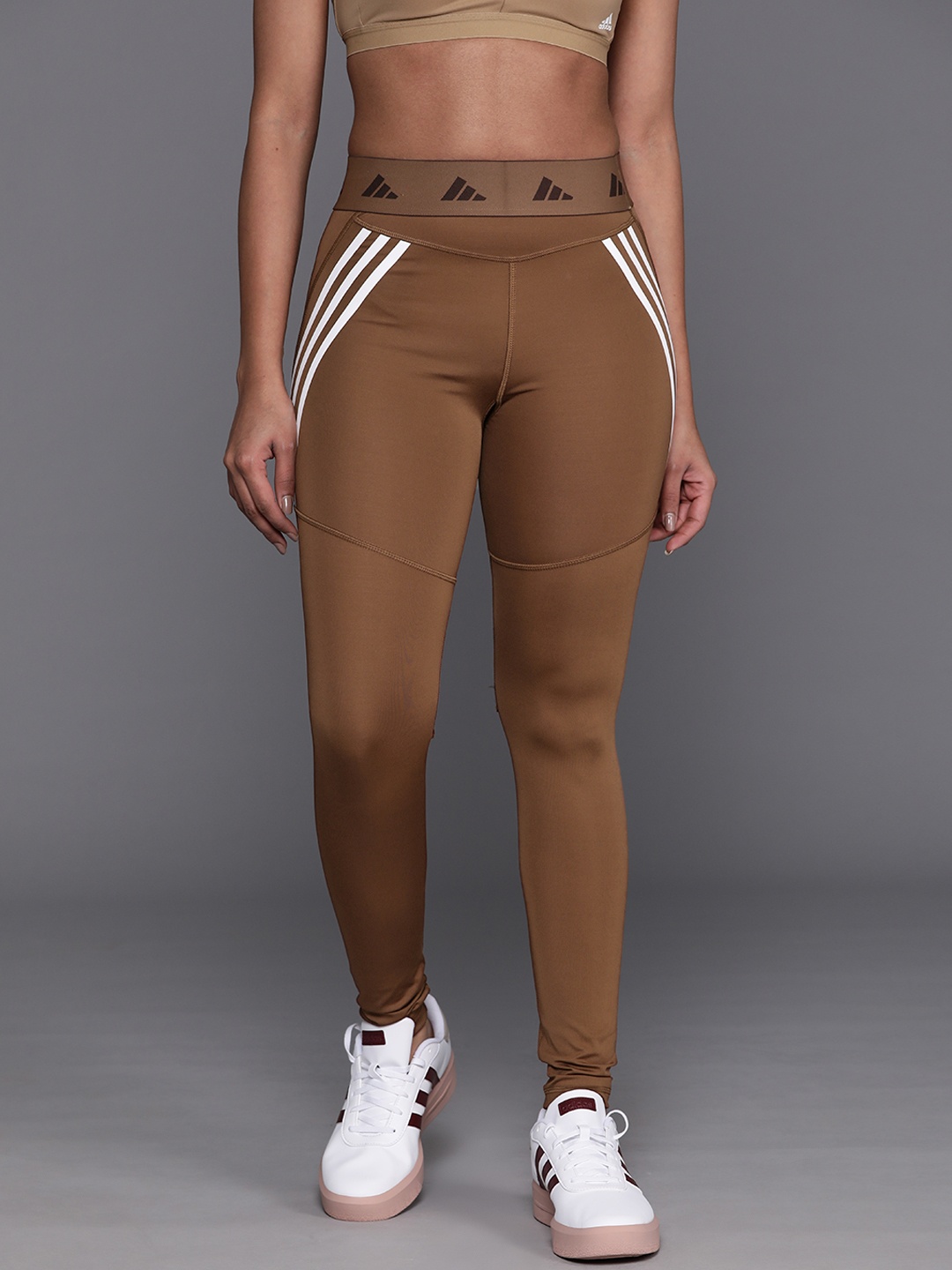 

ADIDAS Women Techfit Hyperglam Training Tights, Brown