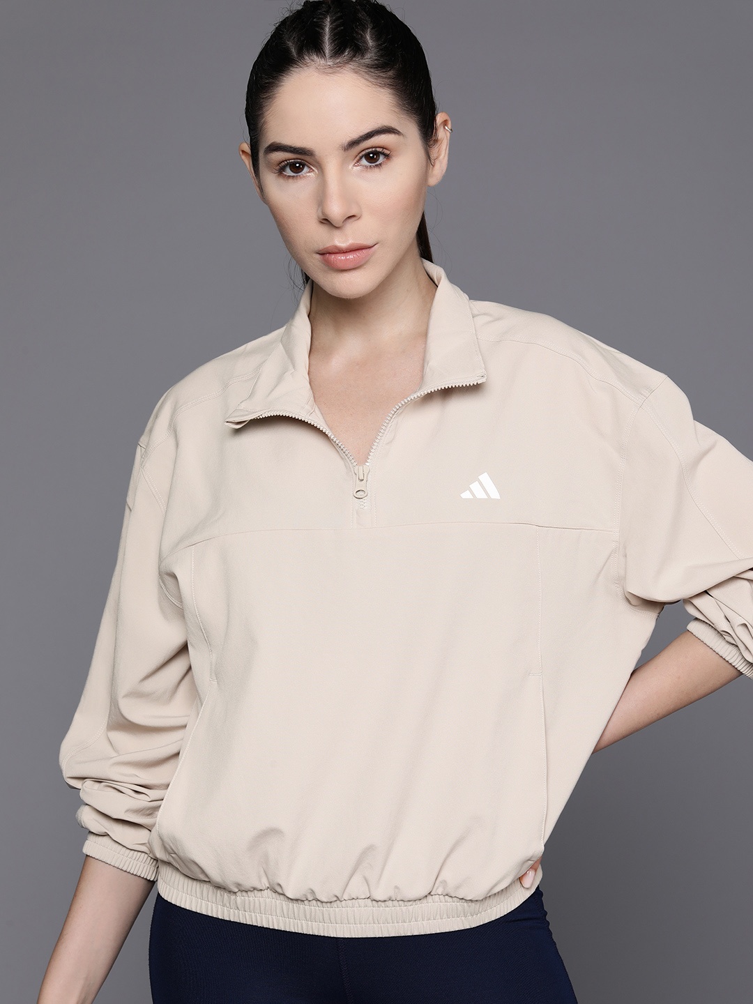 

ADIDAS Aeroready Train Essential Track Jacket, Beige