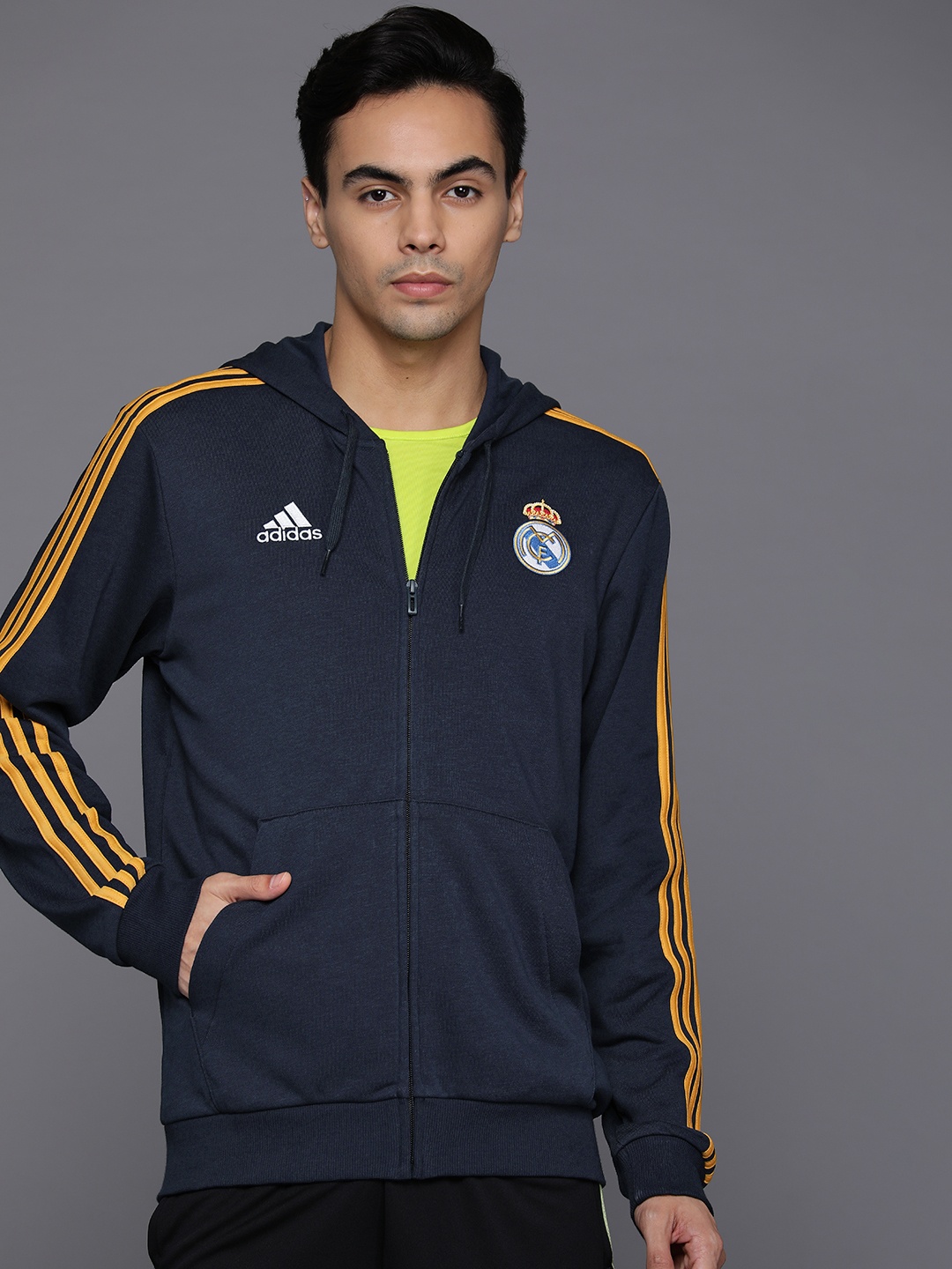 

ADIDAS Real Madrid DNA Full-Zip Football Hooded Sweatshirt, Blue