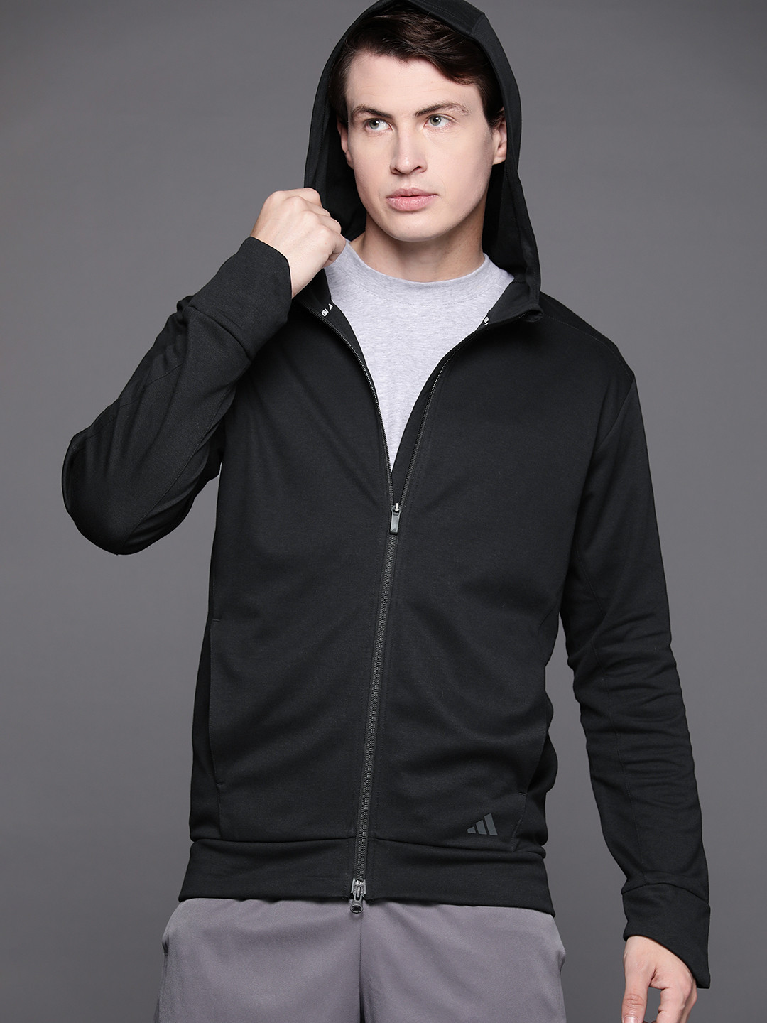 

ADIDAS Yoga Base Full-Zip Hooded Jacket, Black