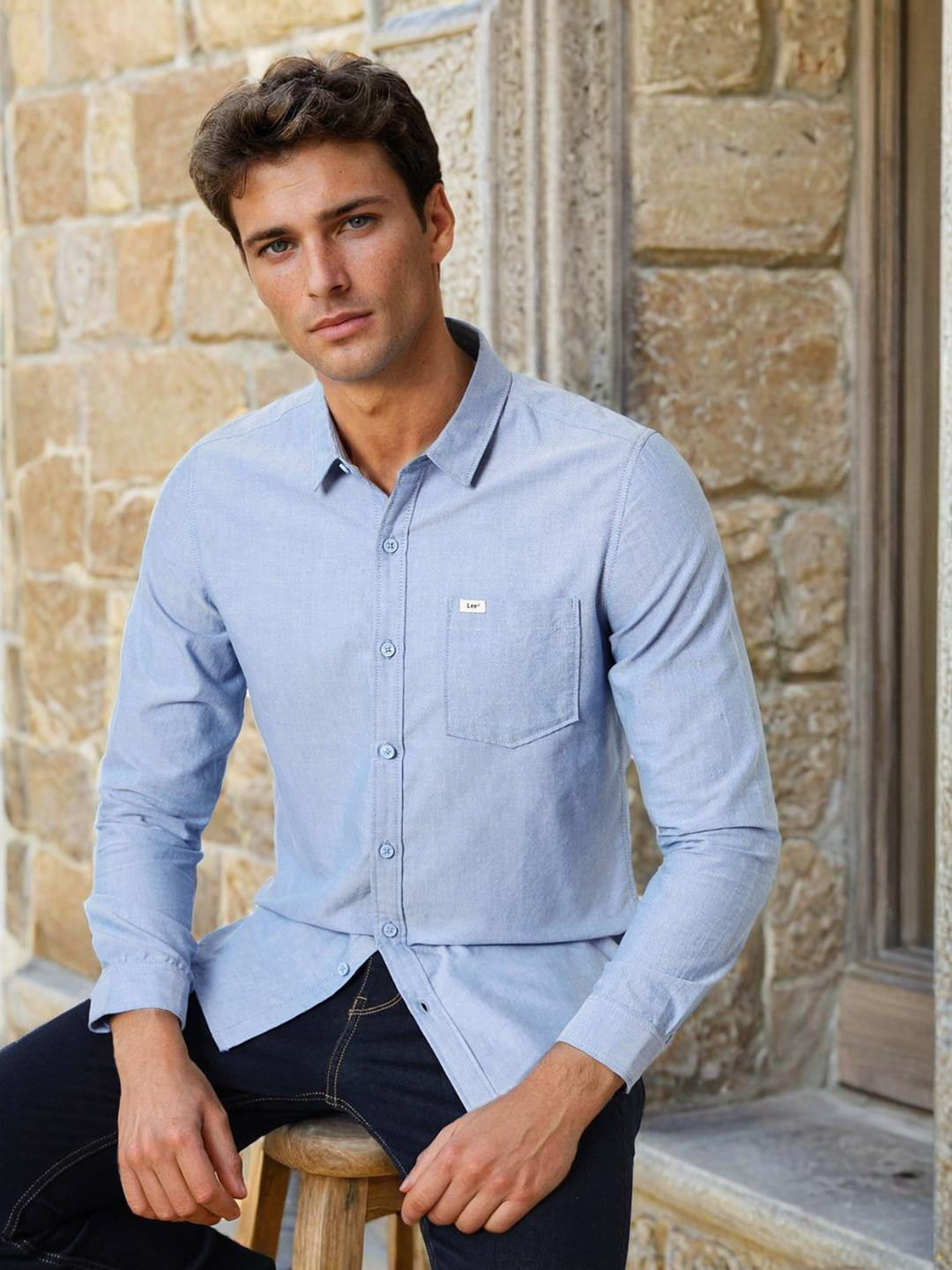 

Lee Slim Fit Opaque Casual Shirt, Blue