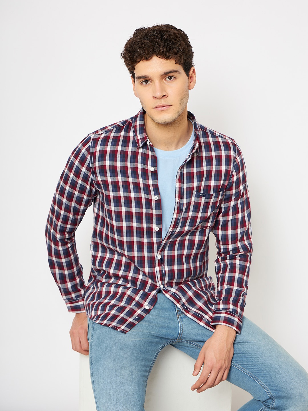 

Lee Slim Fit Tartan Checked Casual Shirt, Red