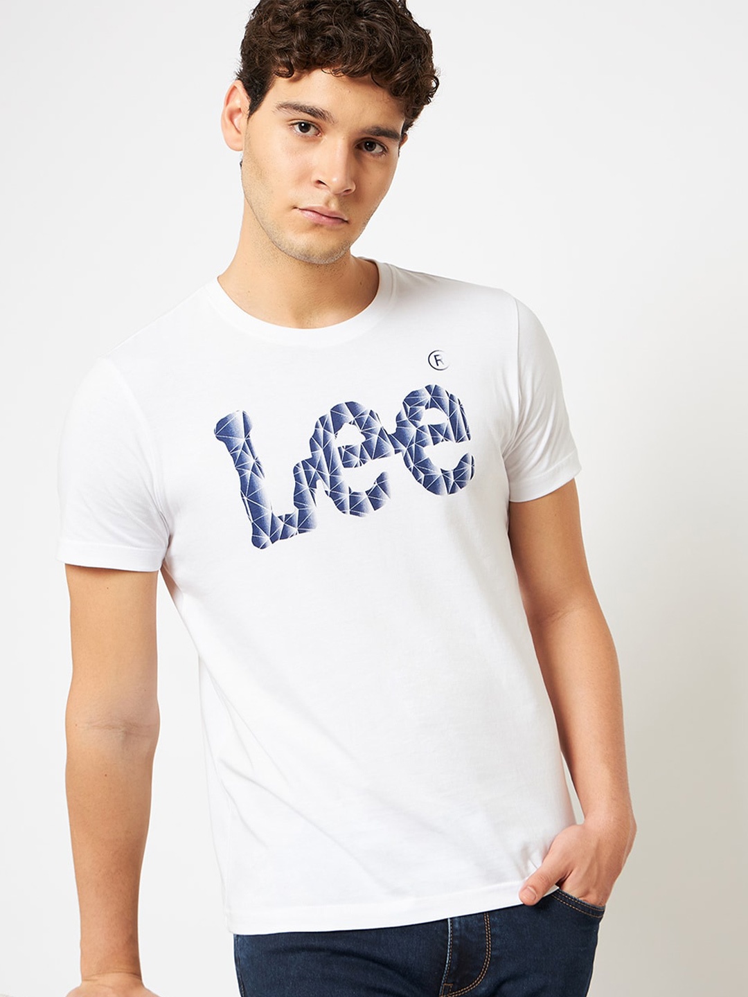 Lee Typography Printed Slim Fit Cotton T-shirt, White