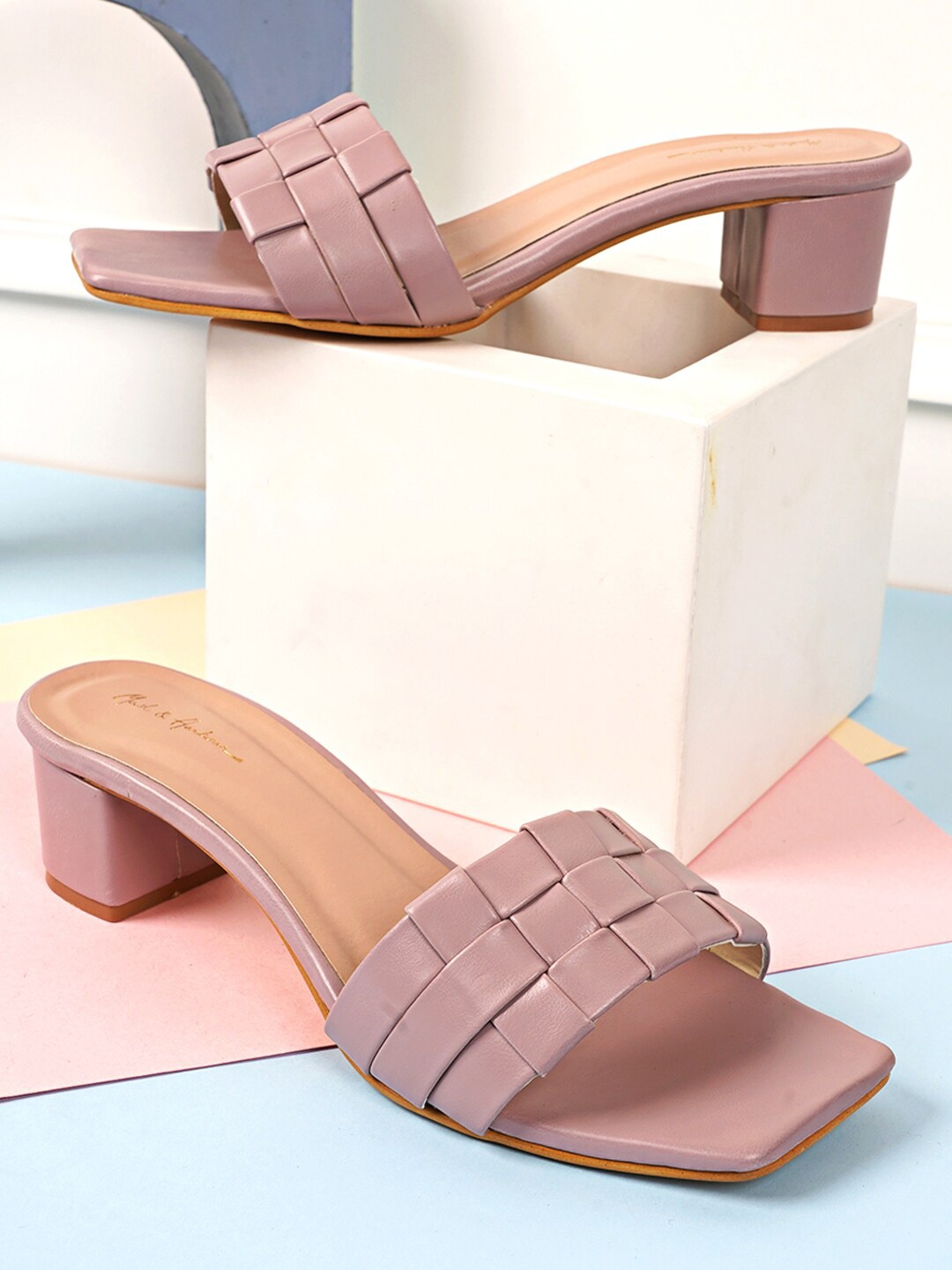 

Mast & Harbour Purple Square Toe Block Heels