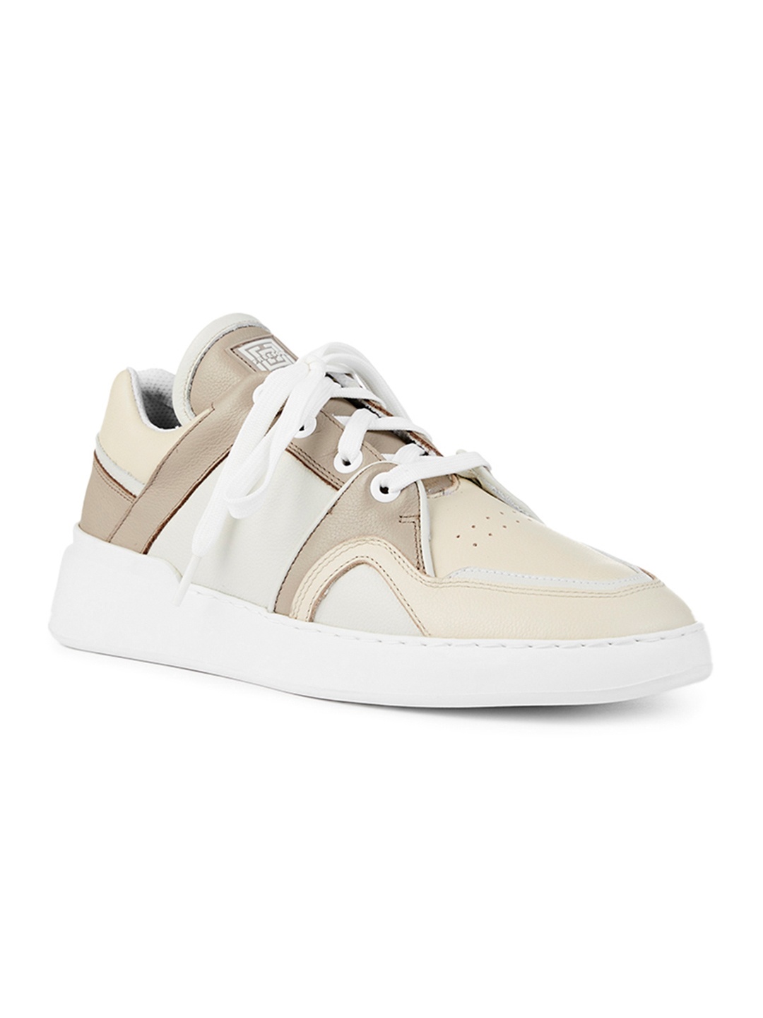 

FREESOUL Colourblocked Leather Sneakers, Beige