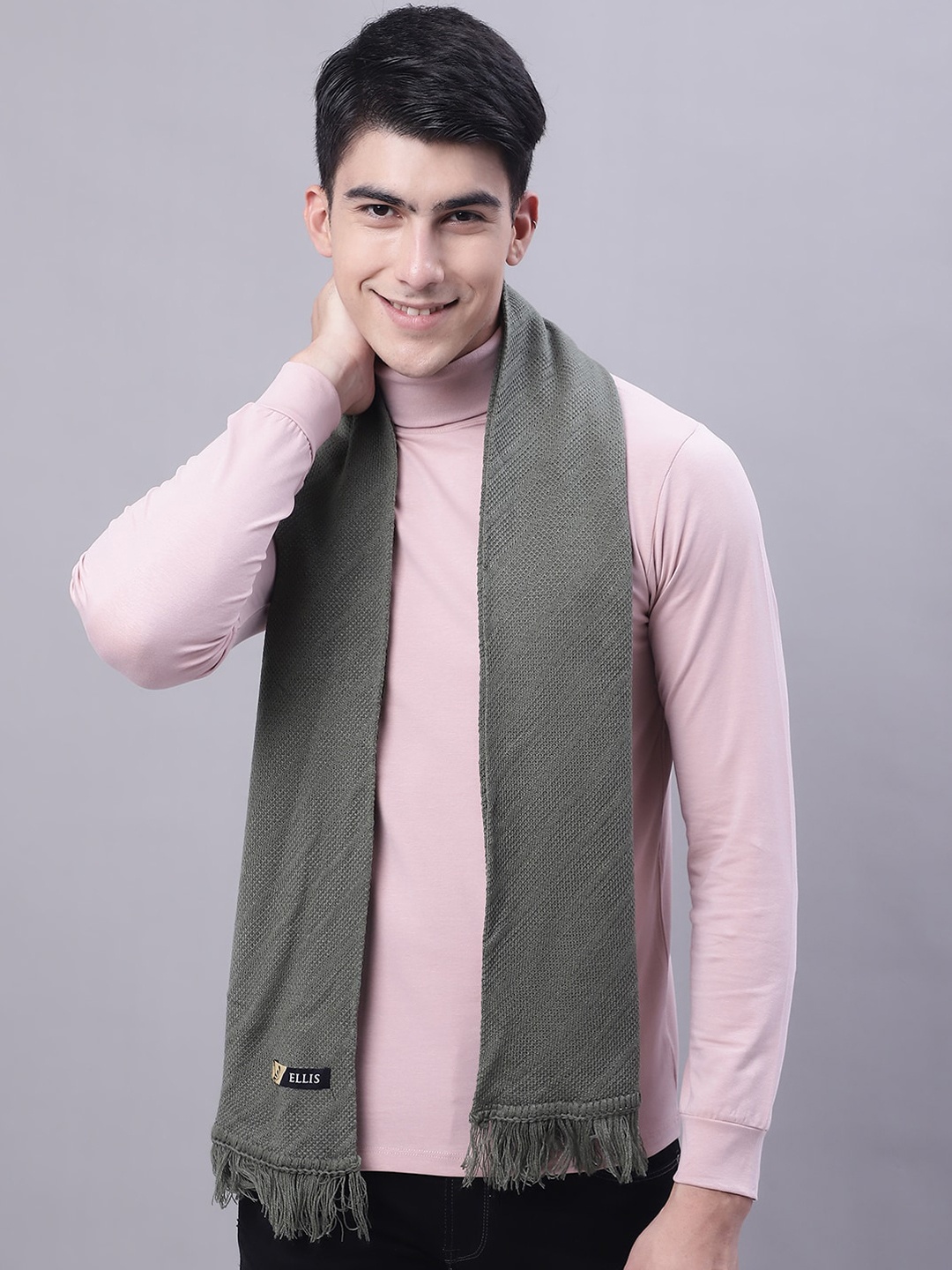 

ELLIS Men Woven Design Muffler, Beige