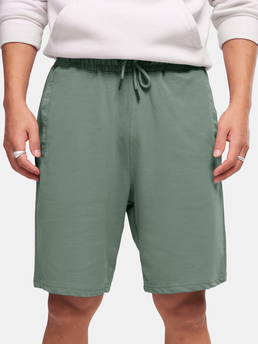 

The Souled Store Men Sea Green Mid-Rise Shorts