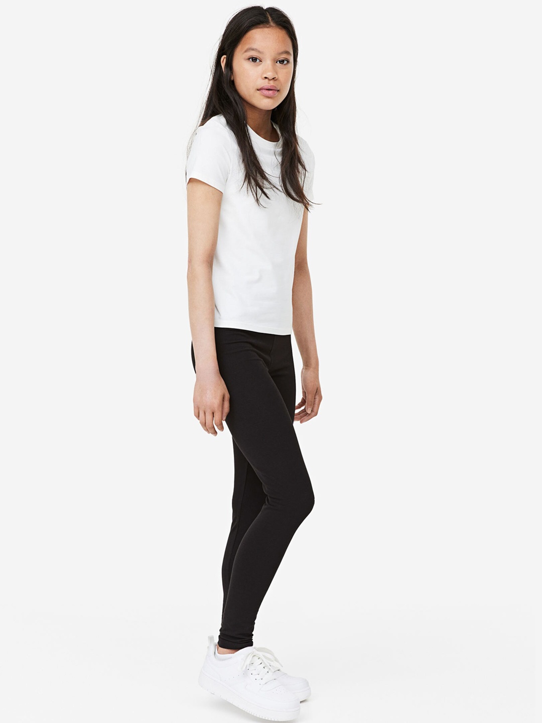 

H&M Girls Cotton Leggings, Black