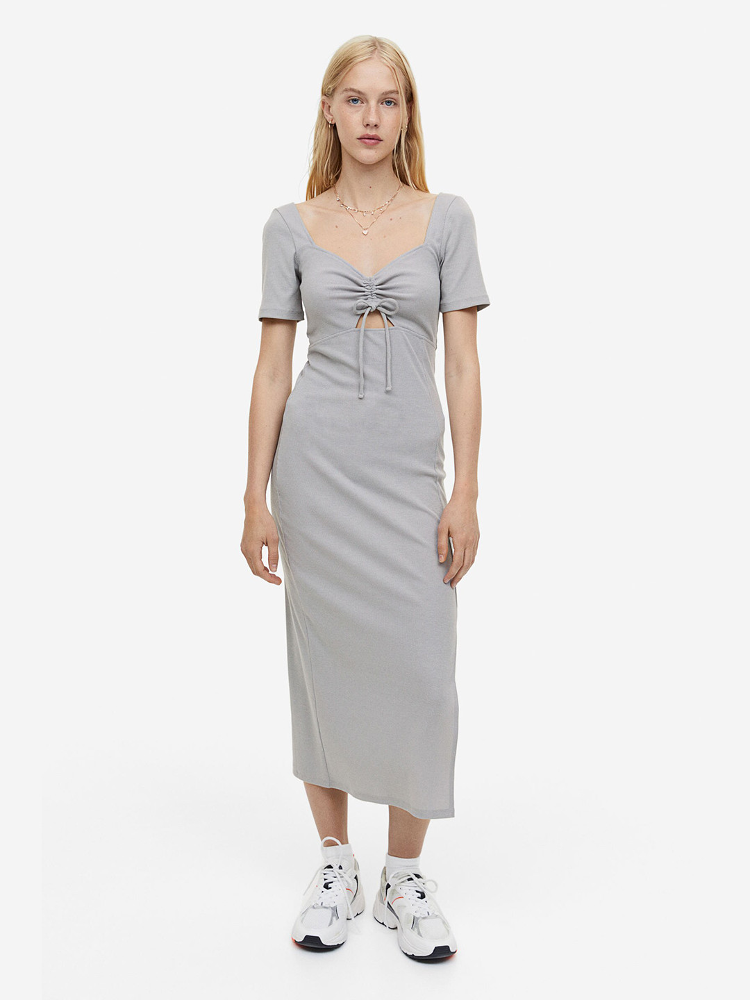 

H&M Cut-Out Bodycon Dress, Grey